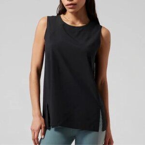 Black Athleta Tank Top | Sleeveless Black Top | Athleta Refined Black Tank - XS
